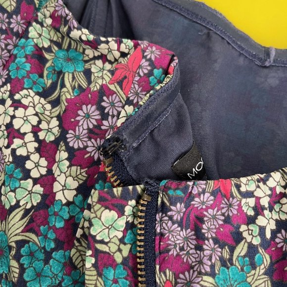 Moda International Strapless Dress, Purple Teal and Pink Floral, Size 2 - Picture 11 of 12